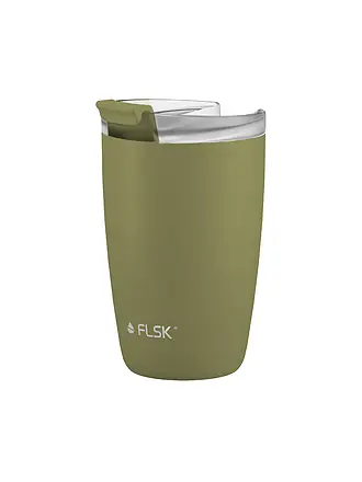 FLSK | Isolierbecher - Thermosbecher CUP Coffee to go-Becher 0,35l Edelstahl Chocolate | olive